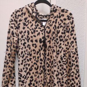 Leopard fleece onesie